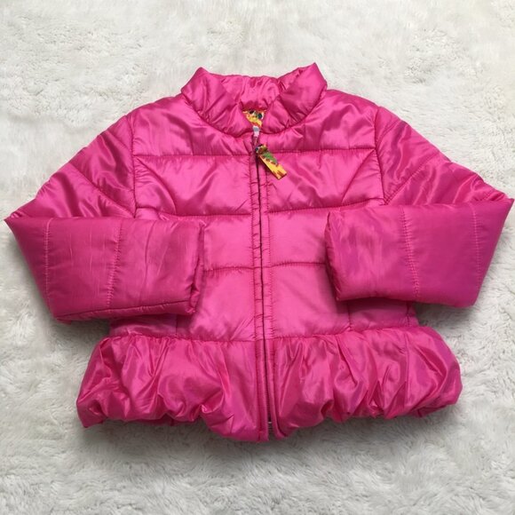Lilly Pulitzer Girls Pink Zip Puffer Jacket Size XS (2-3)